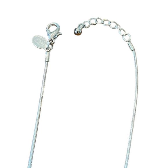 Express Necklace and Pierced Post Earring Set 16" Chain Silvertone - Picture 8 of 12